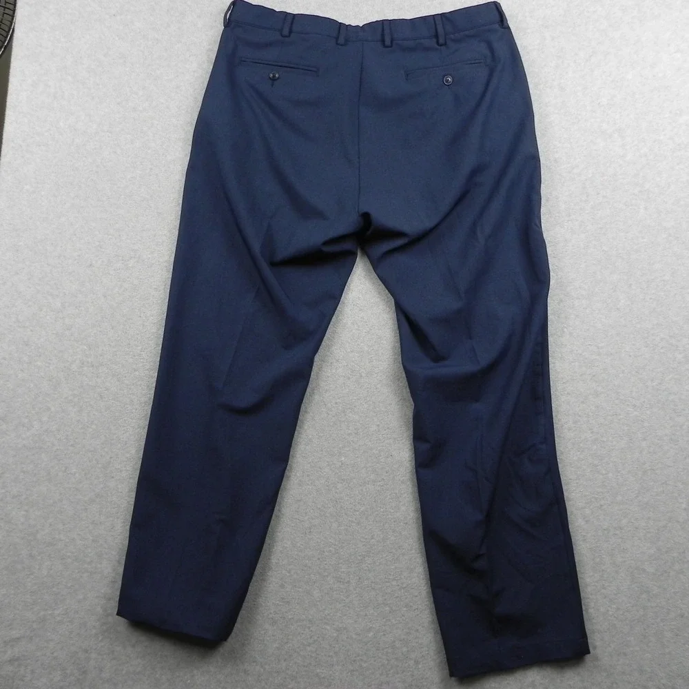 Greg Norman Pants Mens 40x32 Performance Golf Chino Slacks Flat Front Navy Blue